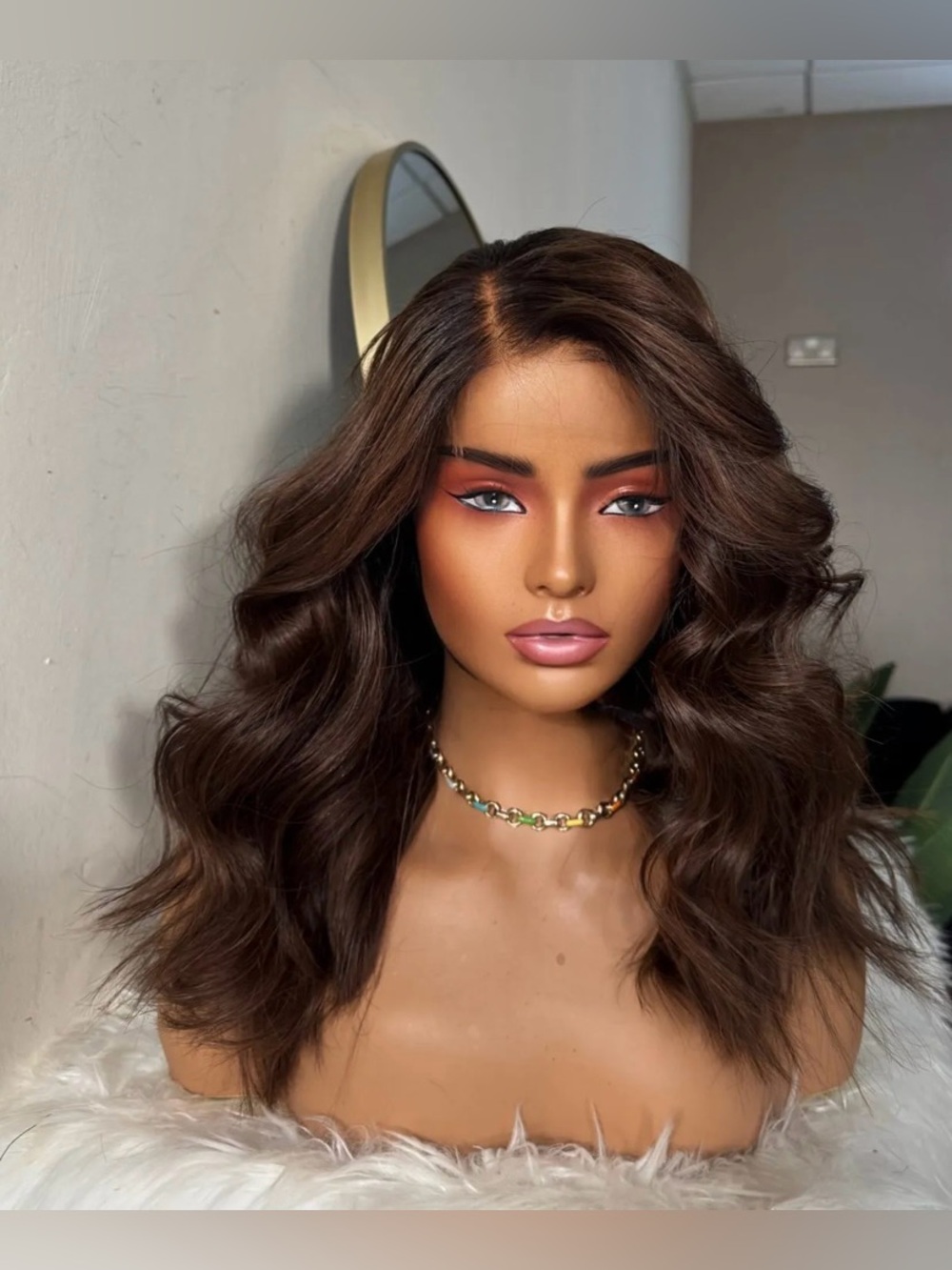 Natural Wavy Chestnut Brown Women’s Lace Front Wig